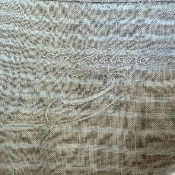 La Havana men’s 100% linen striped shirt size L - Picture 4 of 9